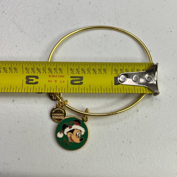 Disney Alex & Ani Mickey Mouse Santa Bangle Bracelet Holiday Charm - Picture 4 of 7